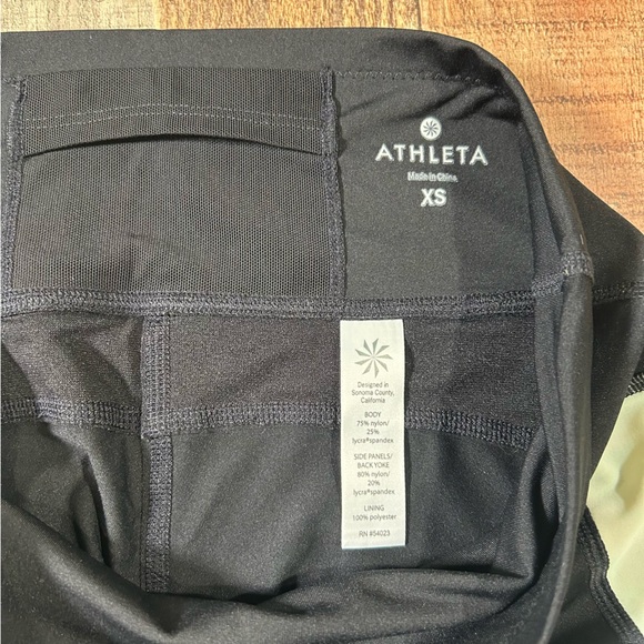 Athleta Tropical Precision 7/8 Leggings XS Black Floral Panel Yoga Pants workout - Picture 3 of 5